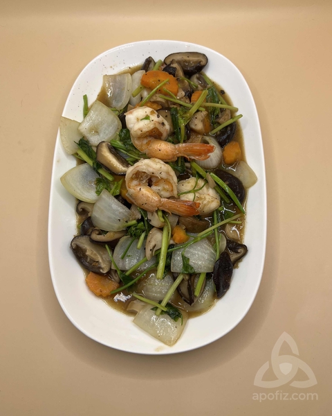 Mushrooms 🍄 with shrimp 🦐